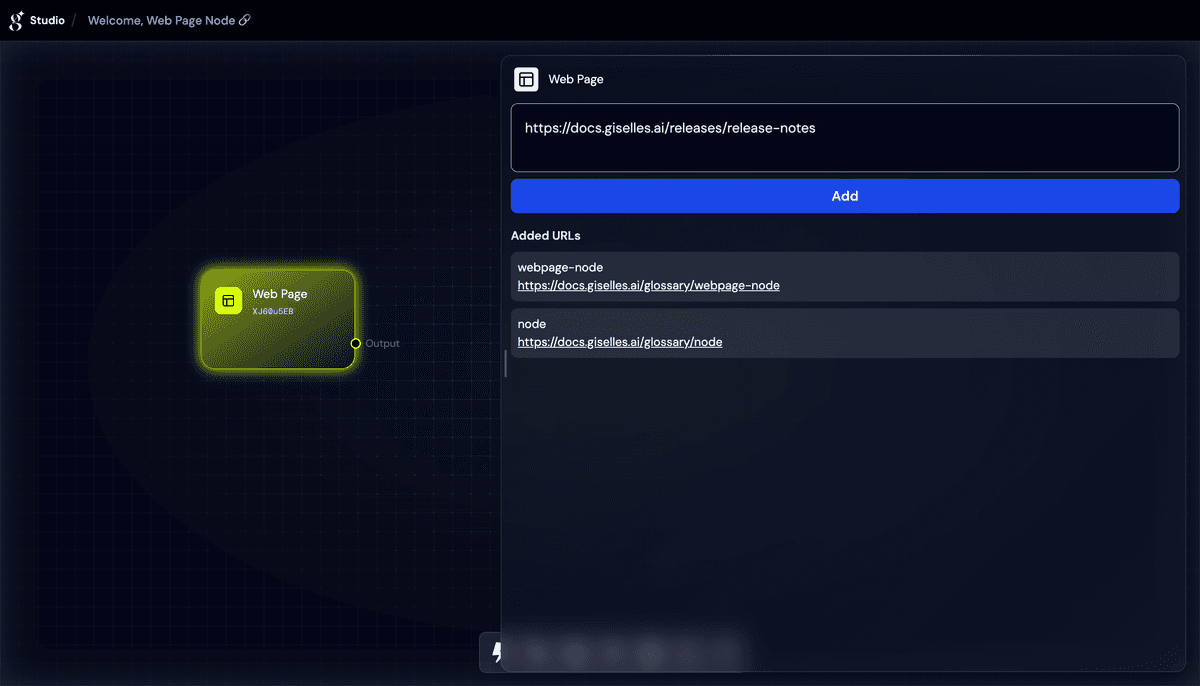 Giselle Web Page Node