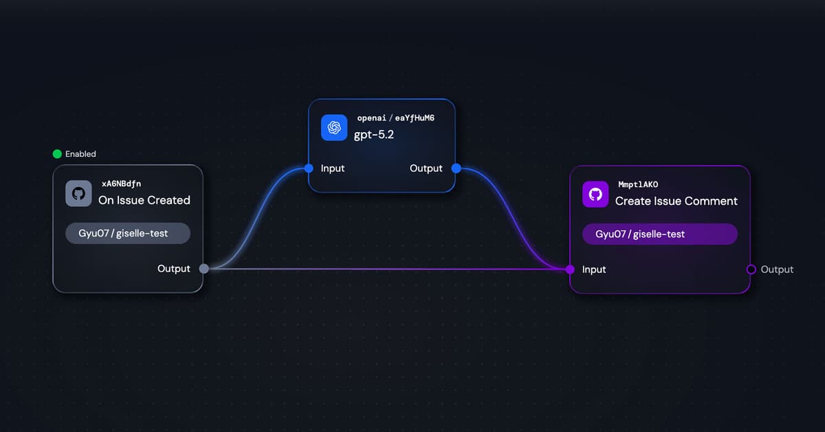 GitHub Event-Driven Workflows: Building Automated Issue Assistants with Giselle