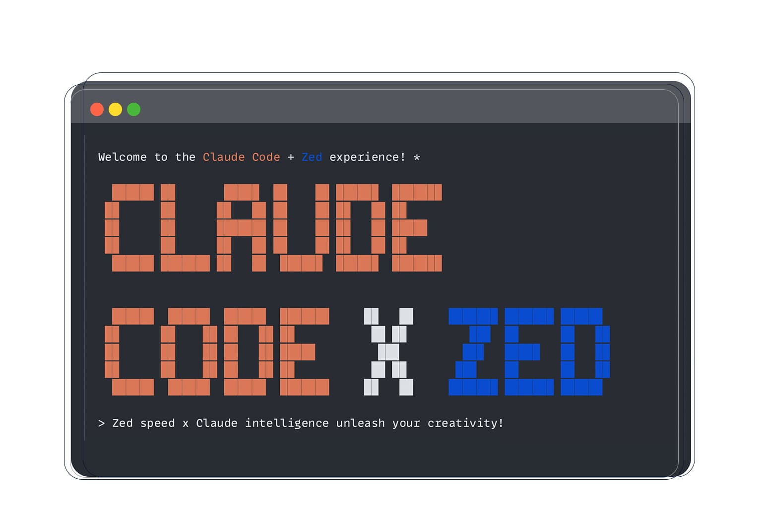 Zed editor with Claude Code terminal