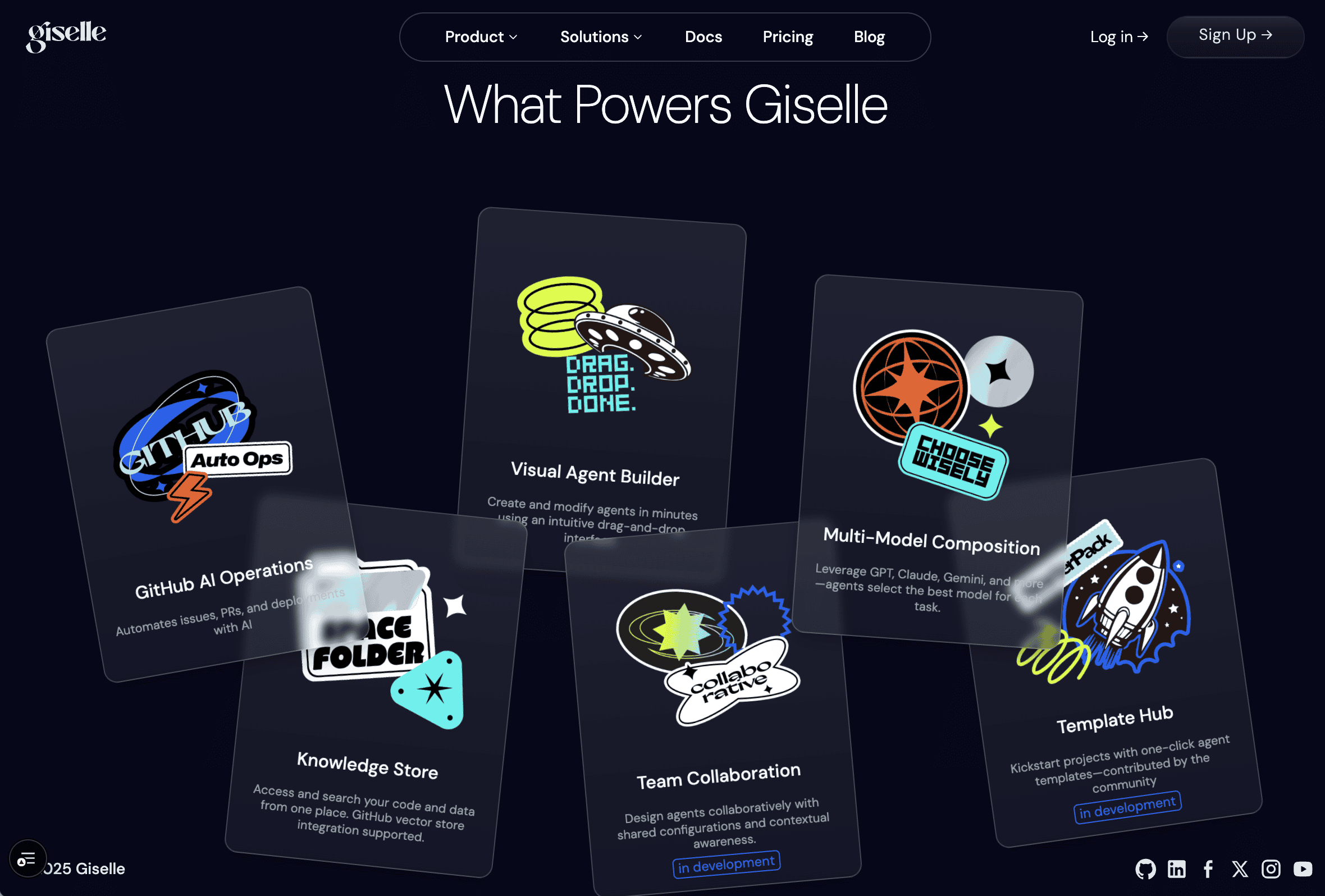 Hand-drawn graphics integrated into the website design